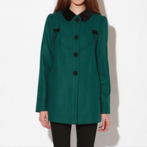 Pins and needles velvet bow back pea coat - Picture 7 of 7